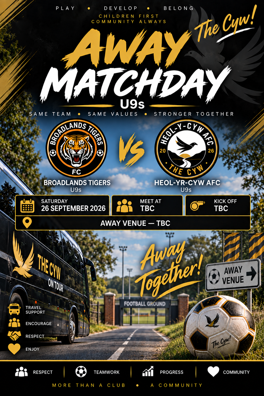 Away at Broadlands Tigers